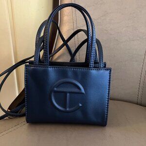 Metallic Blue Telfar Small Shopper